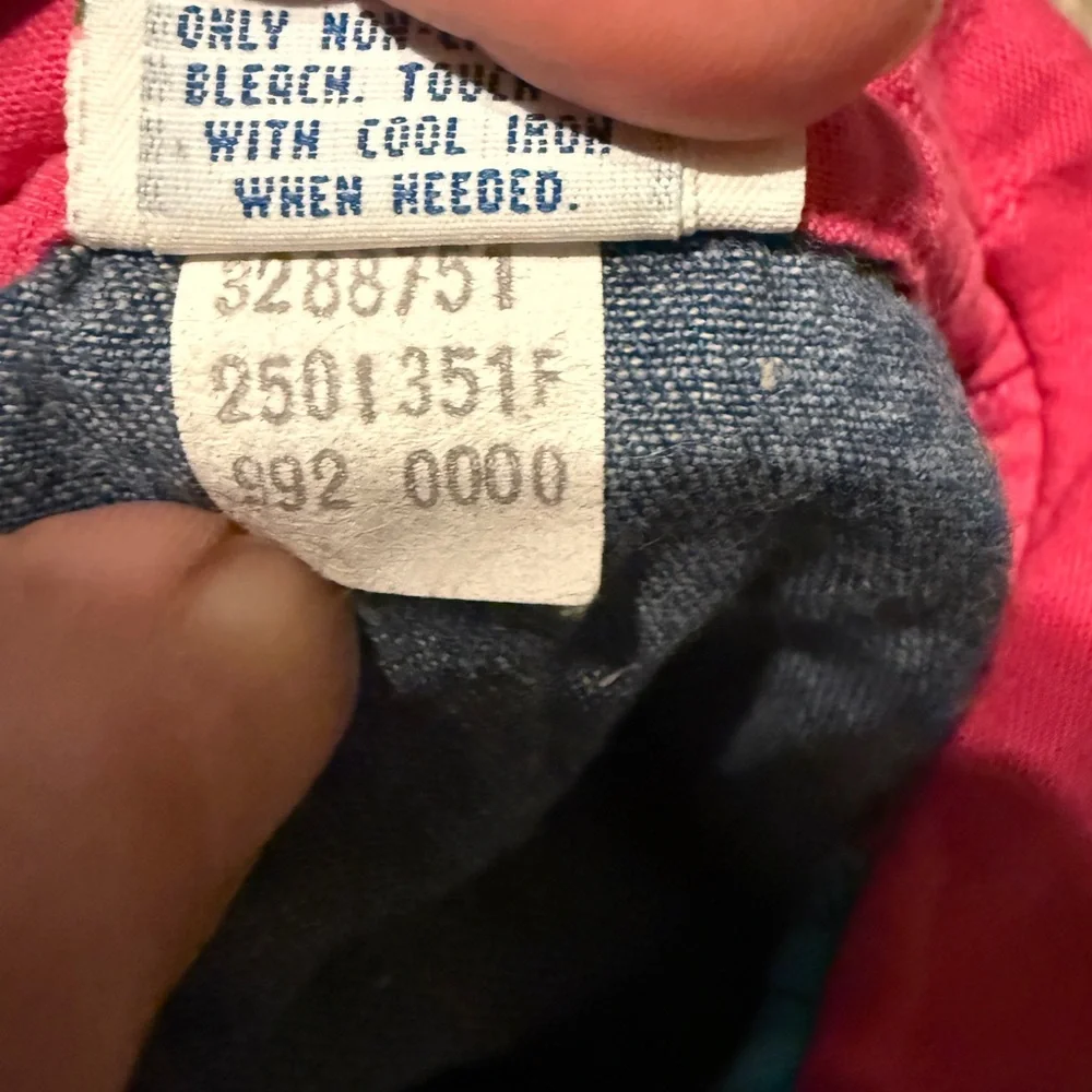 vintage‎ oshkosh Long Sleeve Denim Dress Pink Collar 24 Months