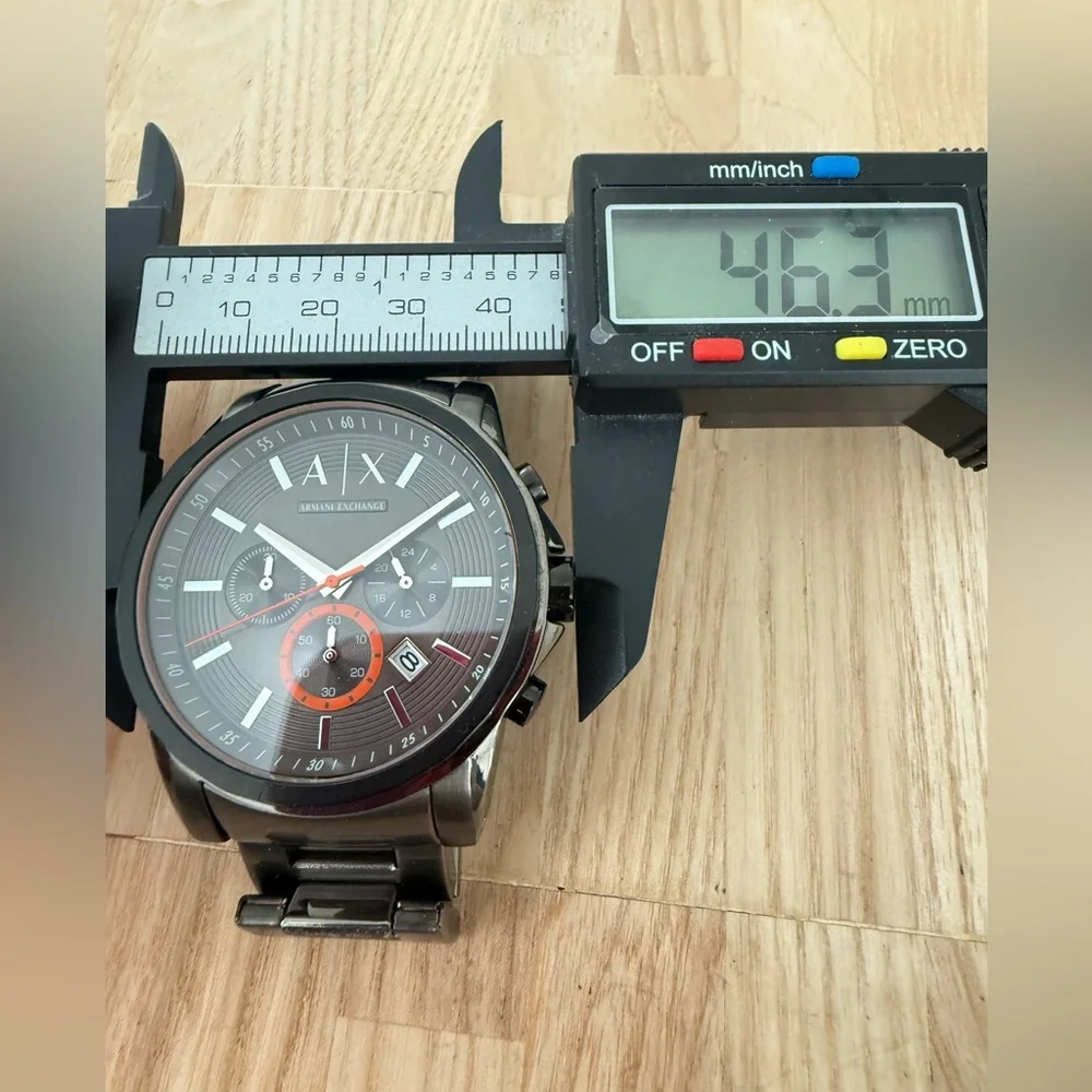 AX Armani exchange mens gunmetal gray watch NEW BATTERY