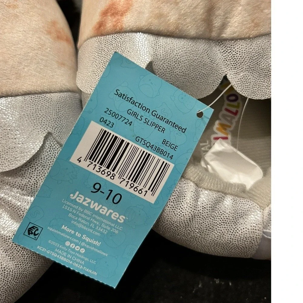 NWT Bernardo Burrito Girls Squishmallows Slippers Sz 9-10 Plush Cozy Easter Gift