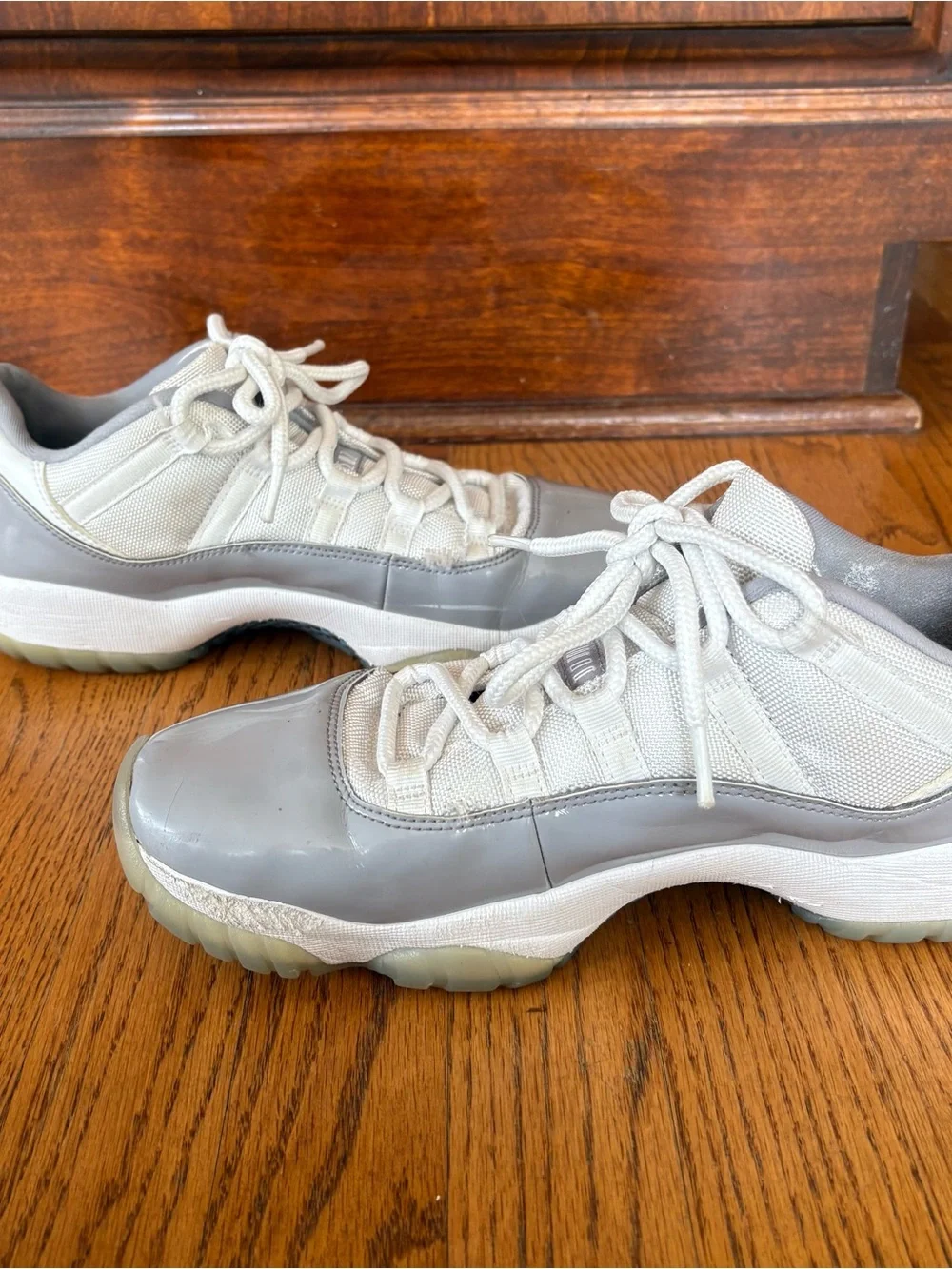Jordan Gray and White Shoe Tag Close-Up
