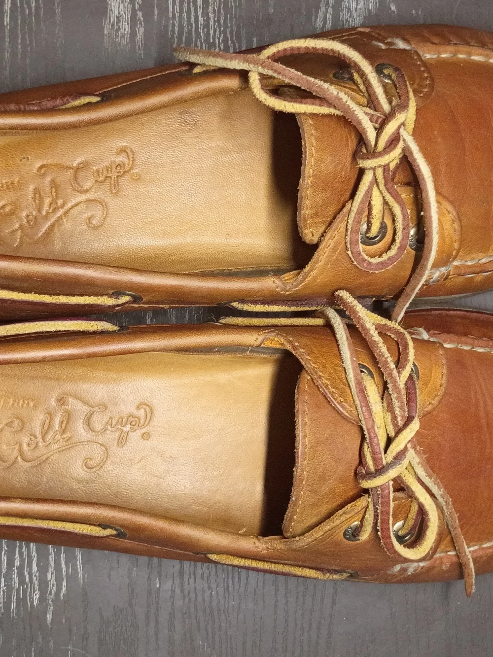 Sperry GOLD CUP Men's 9.5M Tan Leather Boat Shoes. Like NEW!!!
