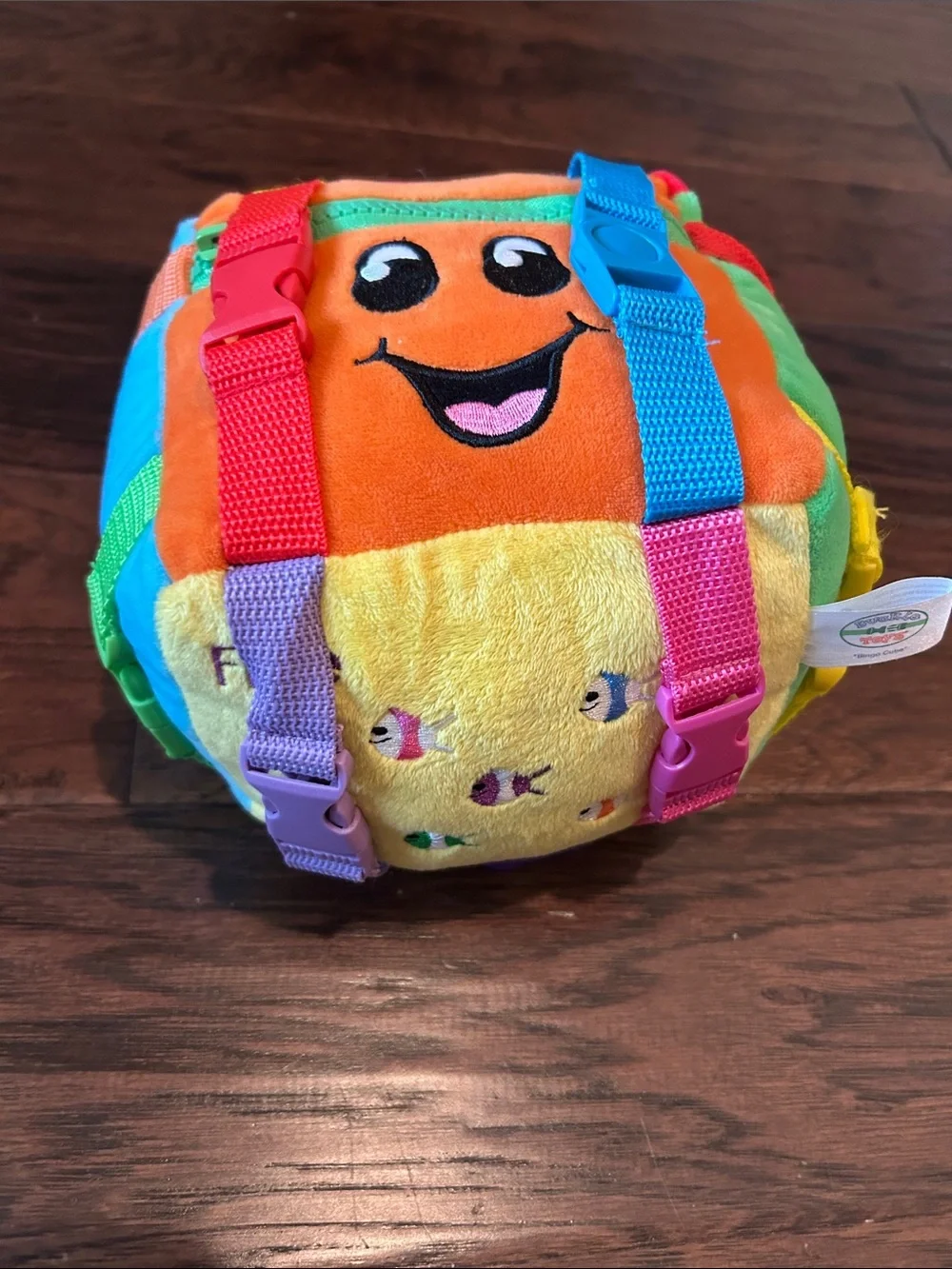 Buckle Toys Bingo Cube Colorful Plush Sensory Activity Cube