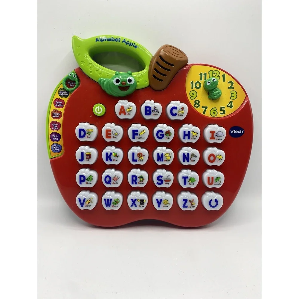 VTECH ALPHABET APPLE‎ Learning Toy ABCs Phonics LIGHTS AND MUSIC! #1390