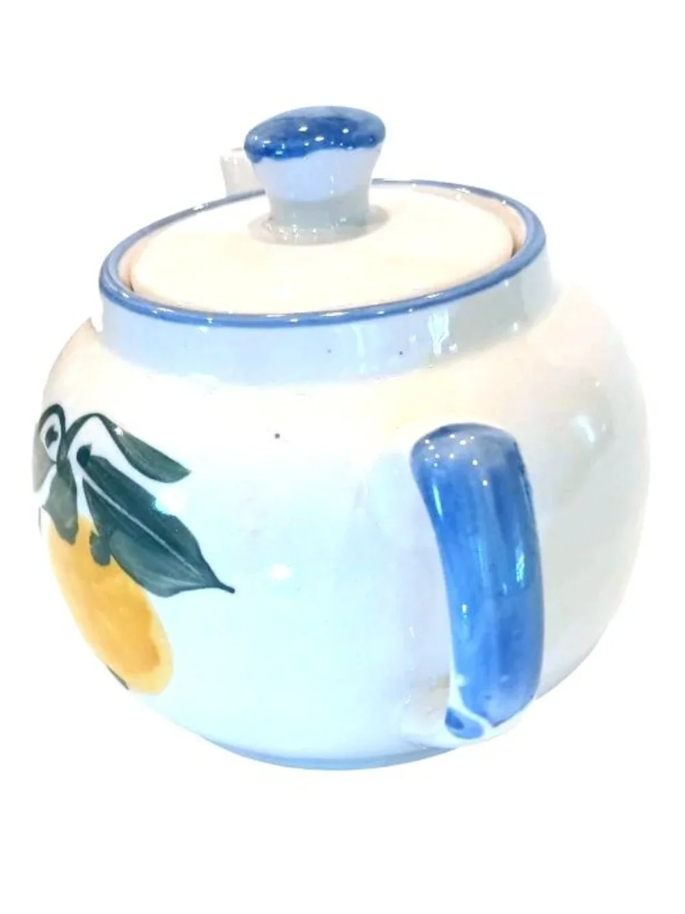 Vintage Teapot White Ceramic W Lemons Single Service 1997 Poole Pottery Design