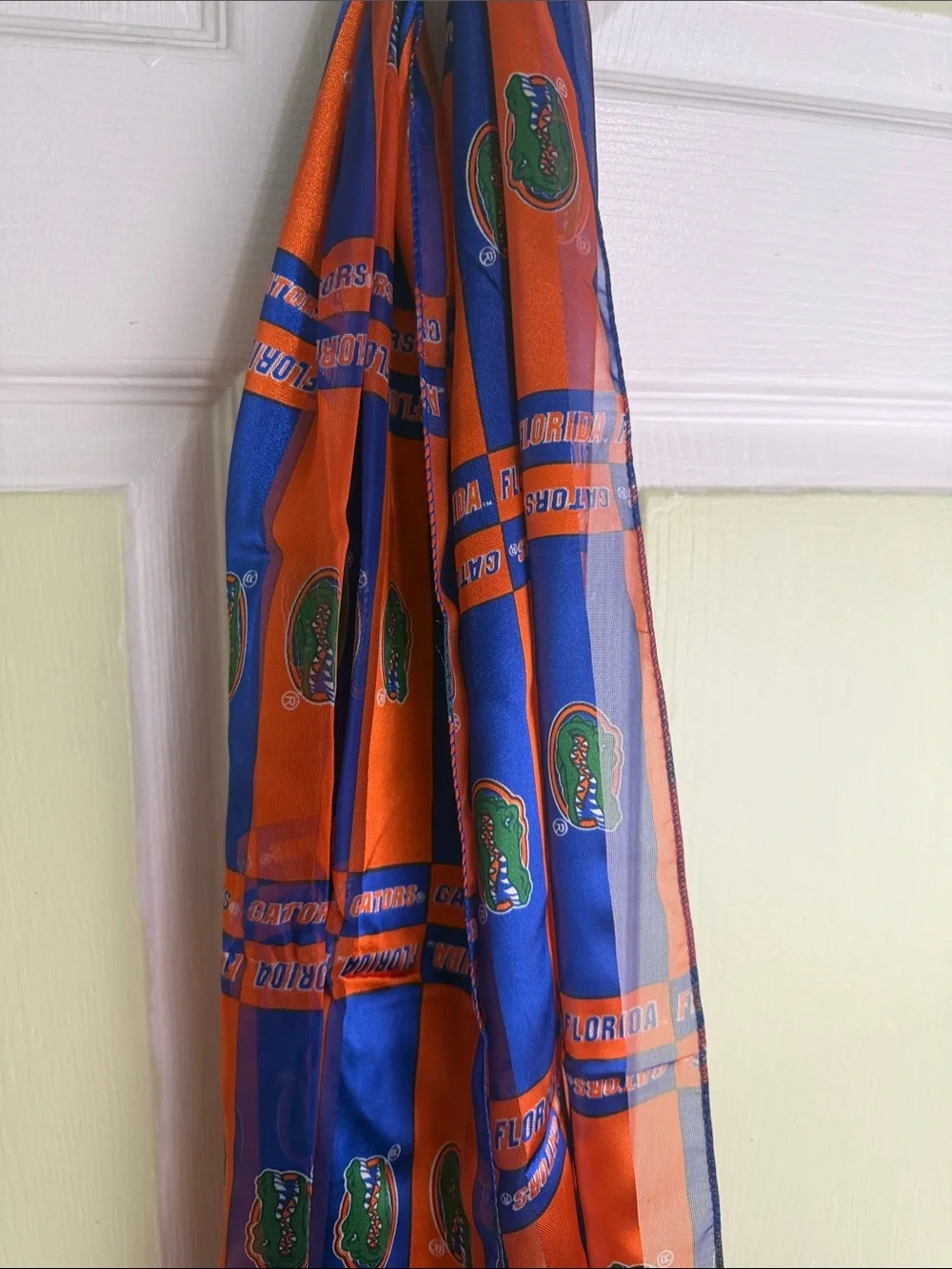 (2200) University Team Orange and Blue Decorative Scarf