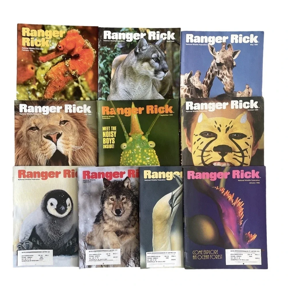 Ranger Rick's Nature Magazine 1995-1996 National Wildlife Kids‎ Vtg Lot Of 10