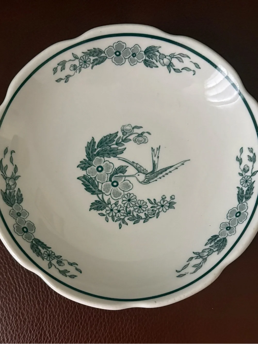 Jackson Vitrified China Green Floral & Bird Plate