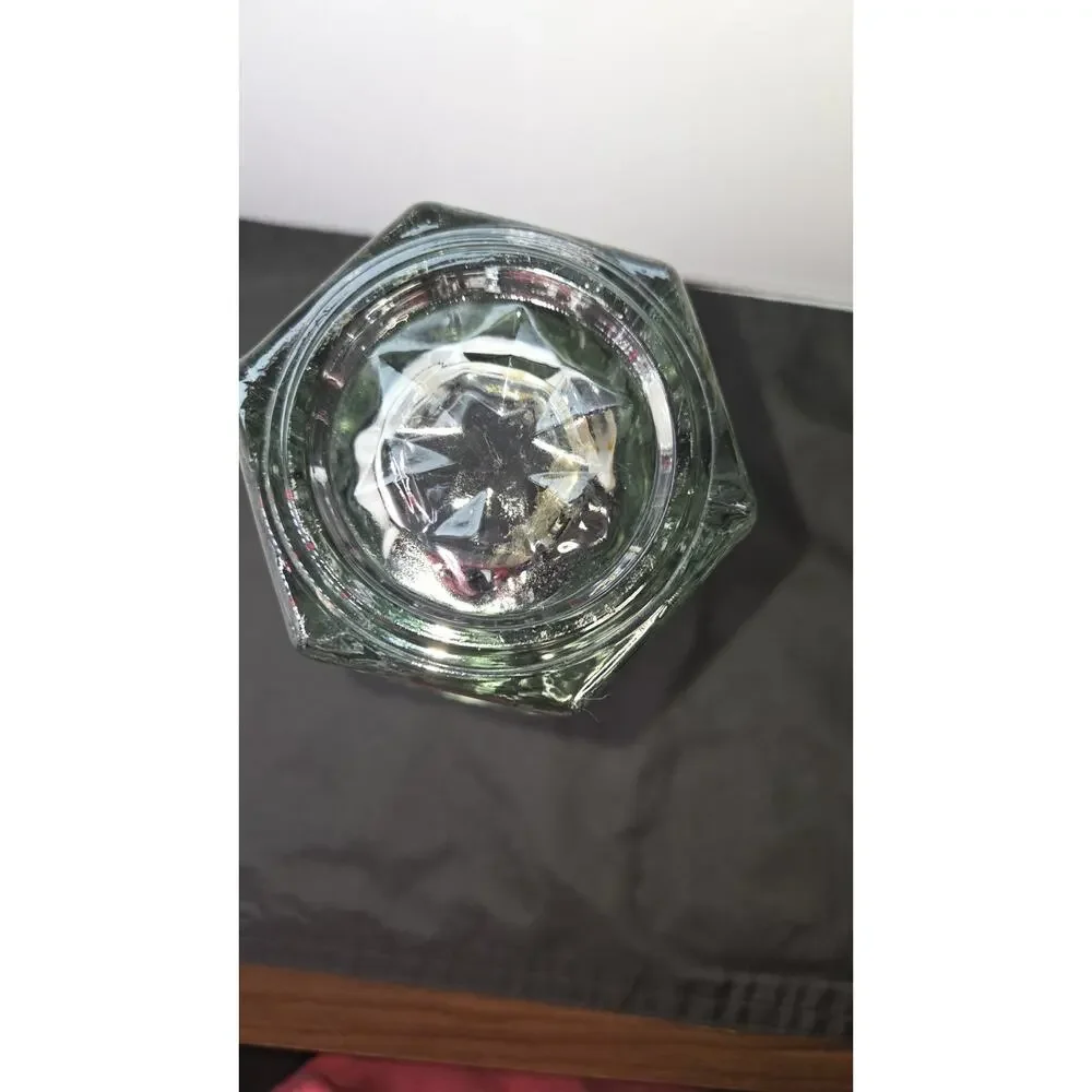 Vintage Hoosier Glass Clear Flared Hexagon Vase #4041 10.25” Panel Ribbon