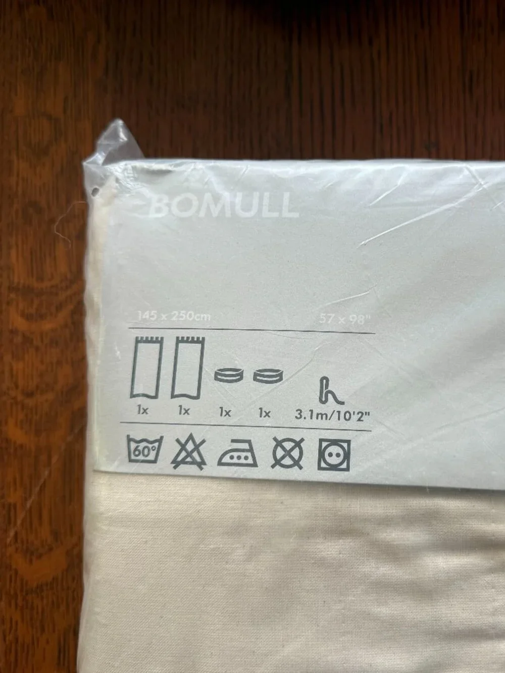 NIB IKEA Bomull Oatmeal Tab Top Curtains 57
