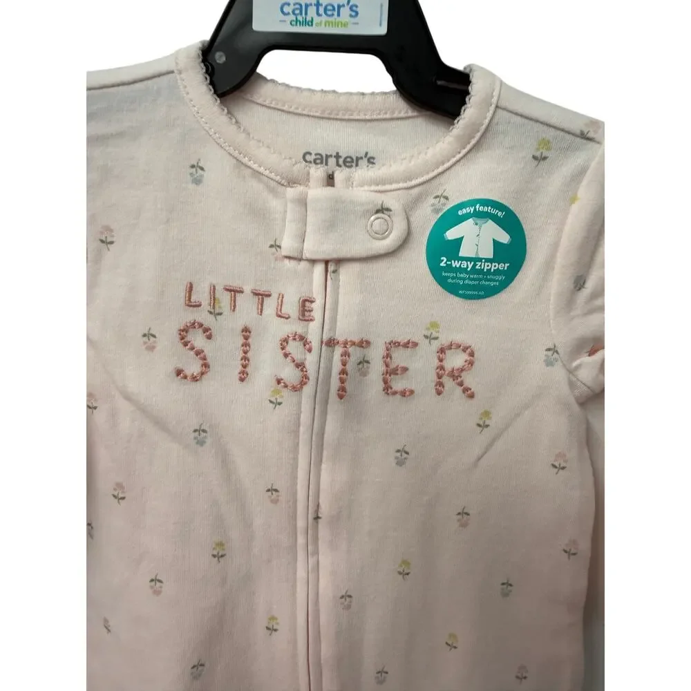 Carter's Child of Mine Baby Girl Sleep 'N Play Sleeper 3/6 Months Little Sister