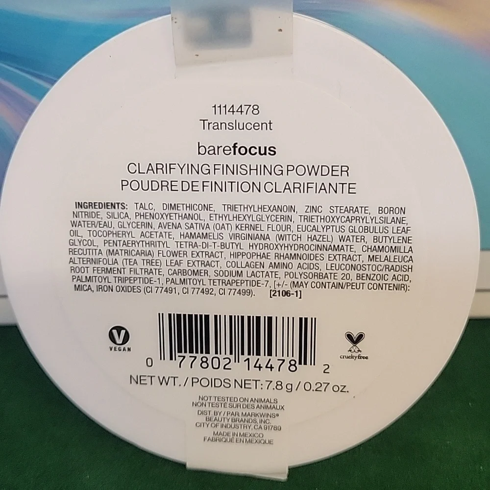 Wet n Wild Barefocus Clarifying Finishing Powder 114478 Translucent 7.8g New Sea