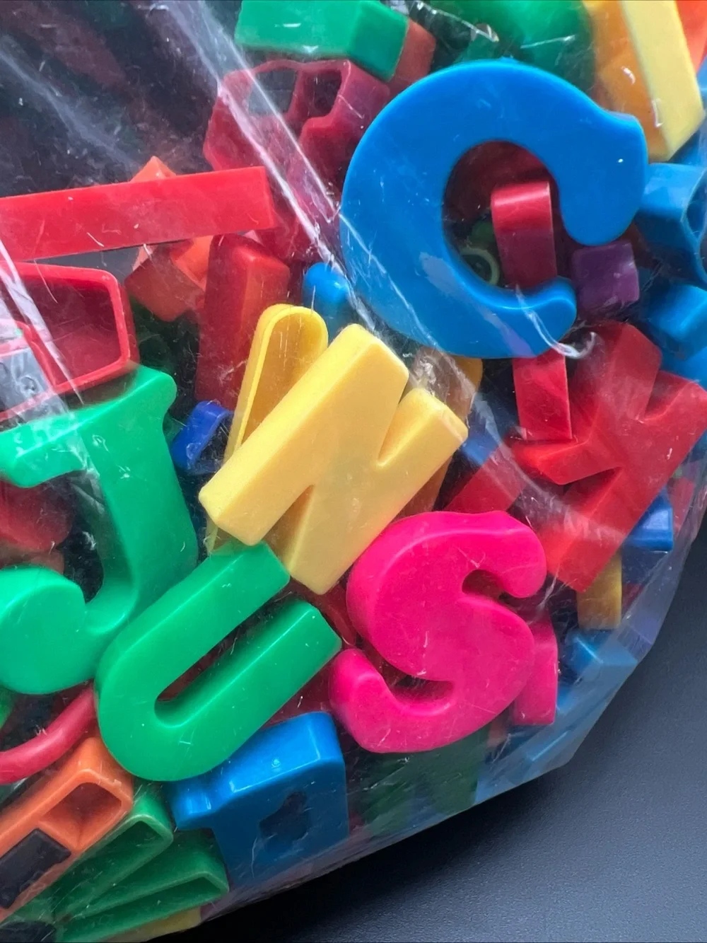 Lot of Magnetic Plastic Alphabet Letters Mixed Colors & Sizes