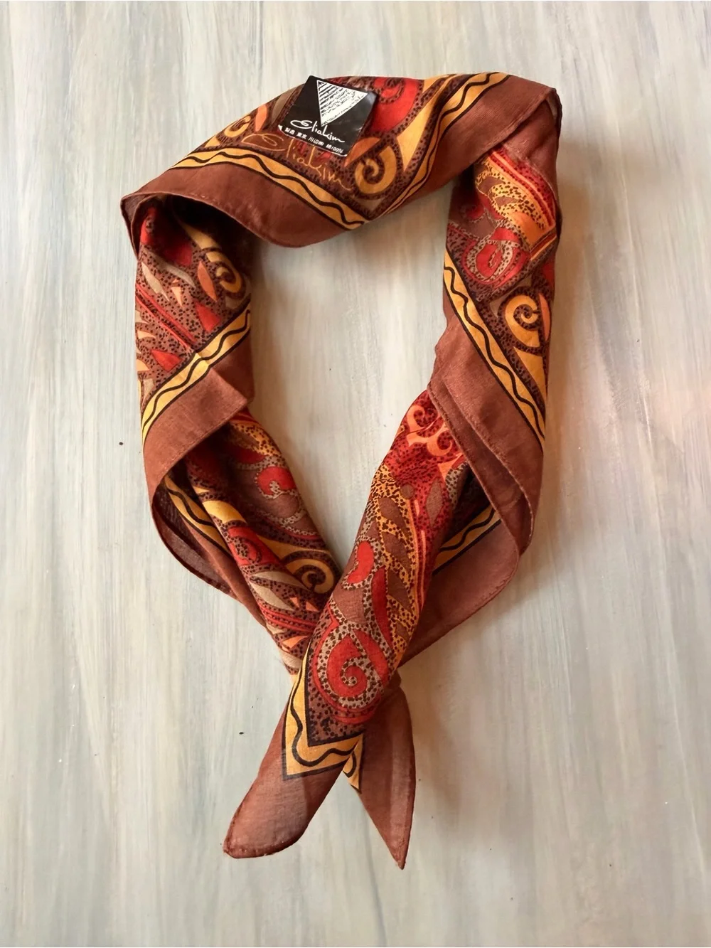Eliakim Tokyo 100% Fine Cotton scarf Vibrant Paisley Abstract Pattern Headware