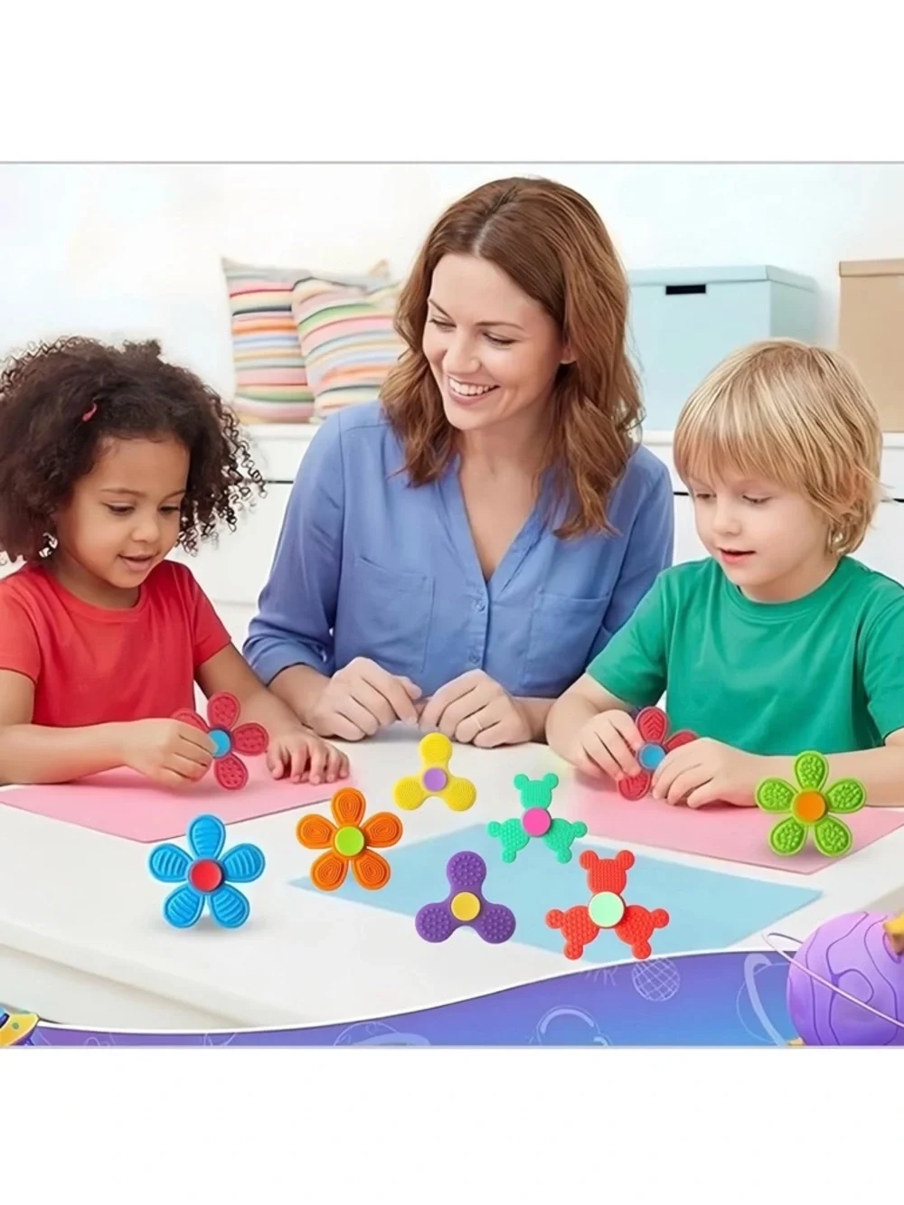 Sensory Fidget Spinner Toys - Assorted Bright Colors