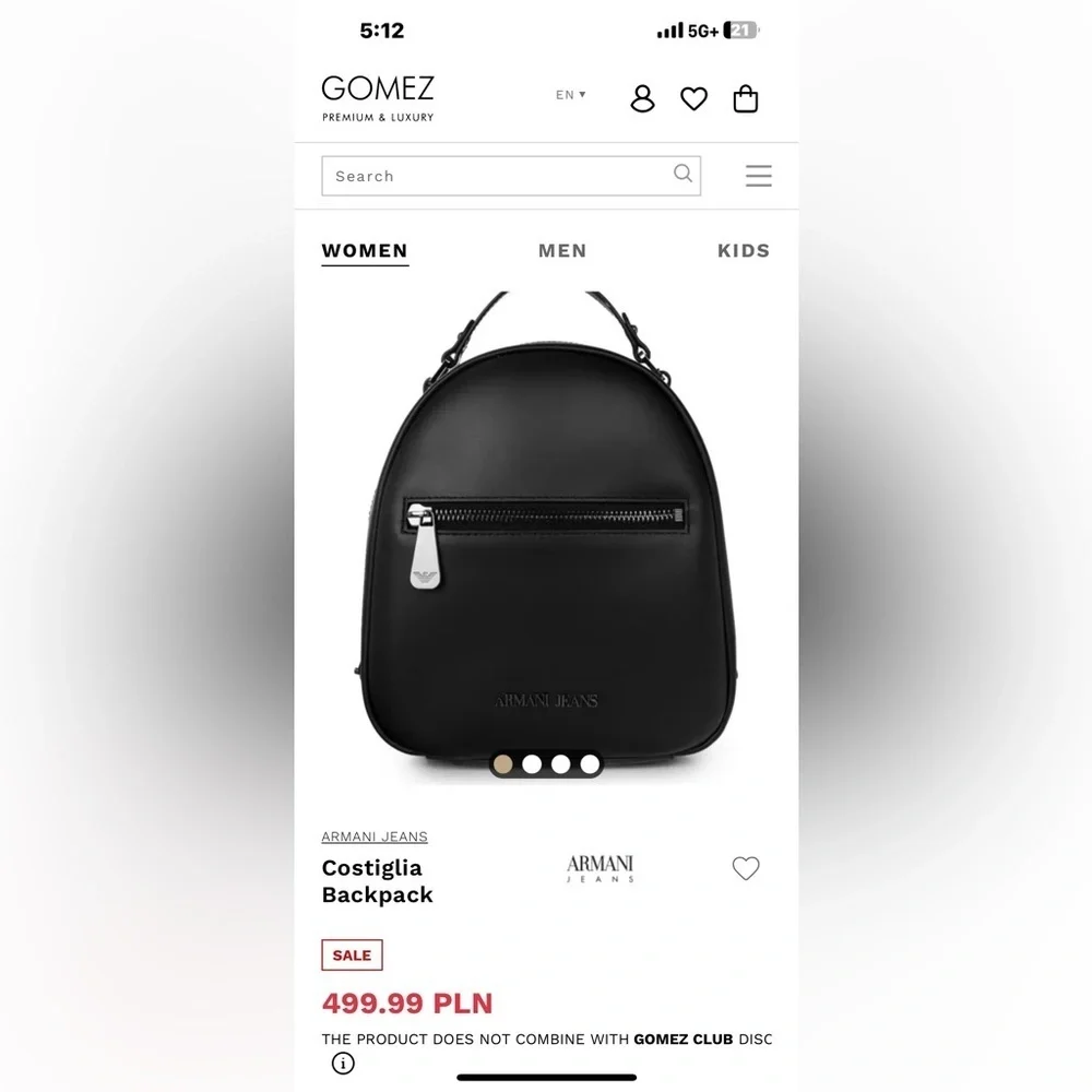 Armani Jeans Costiglia Backpack Black Leather
