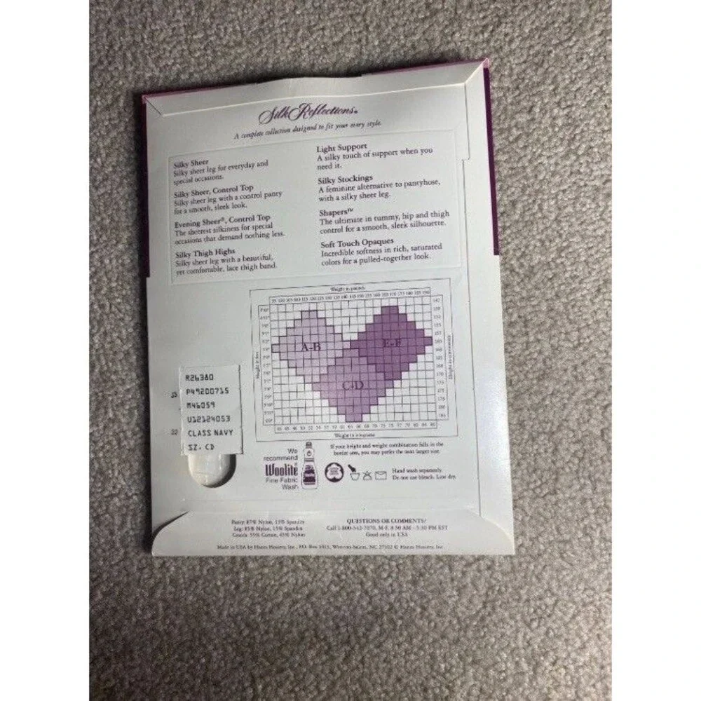 Vintage Hanes Silk Reflections Silky Sheer Pantyhose Size CD Classic Navy NIP
