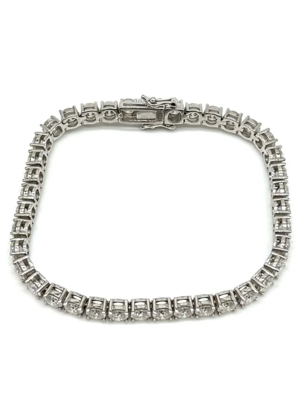 925 Silver, 13.5CTW Moissanite Tennis Bracelet - 7.5”