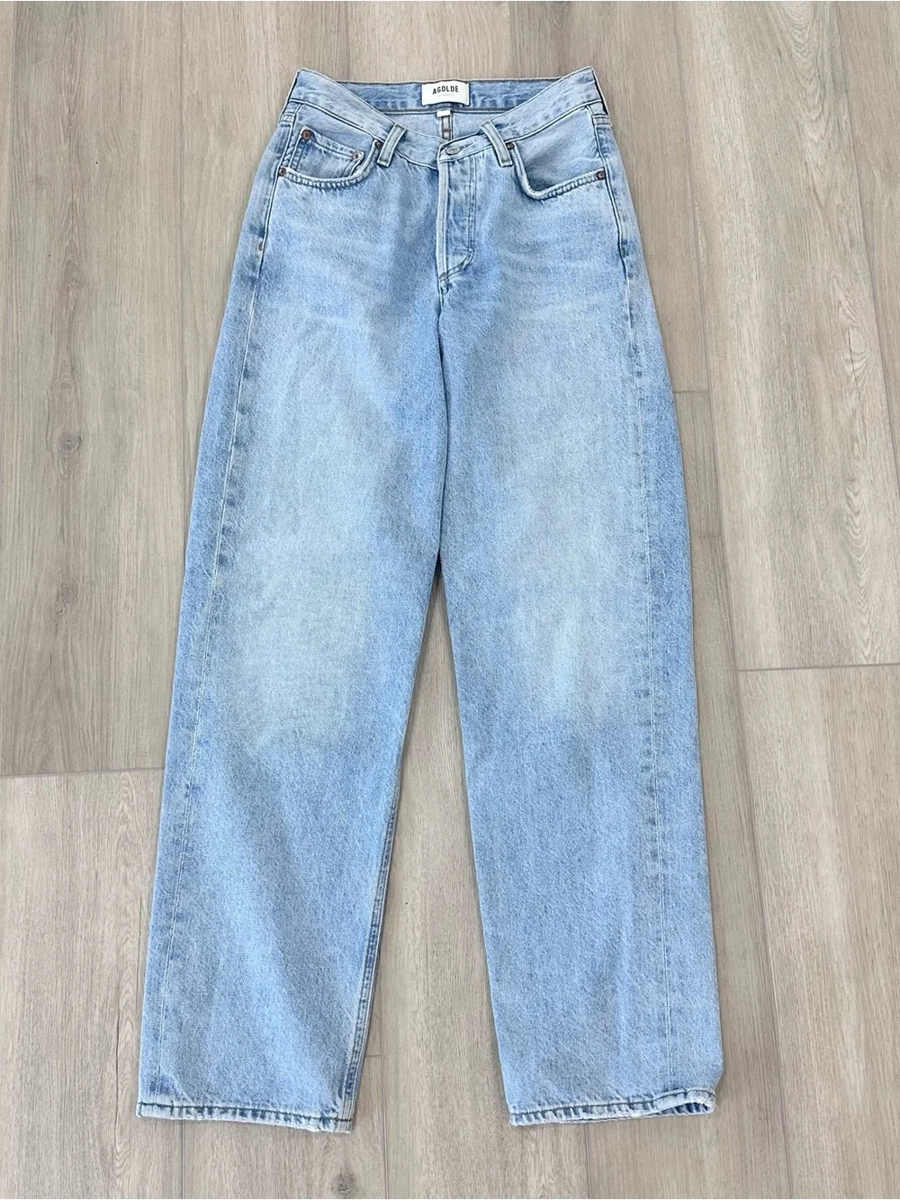 AGOLDE high waisted V waist baggy jeans size 24 light wash