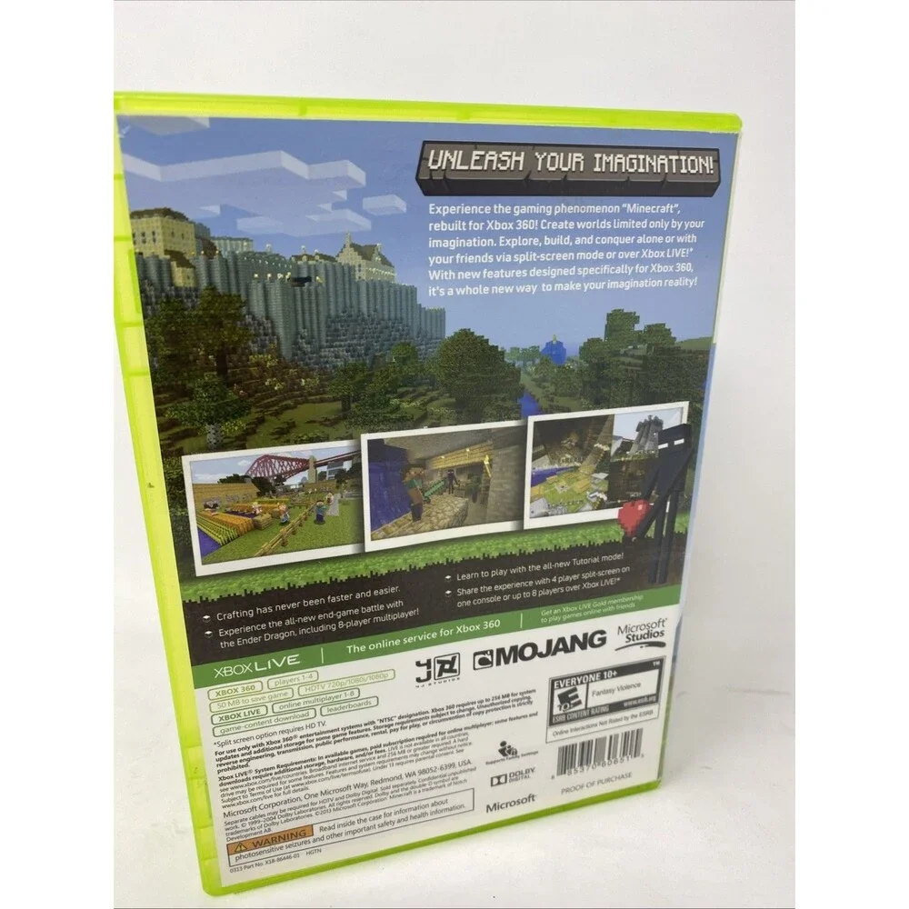 XBOX 360 Minecraft Game - Xbox 360 Edition - Explore Build Conquer Create Worlds