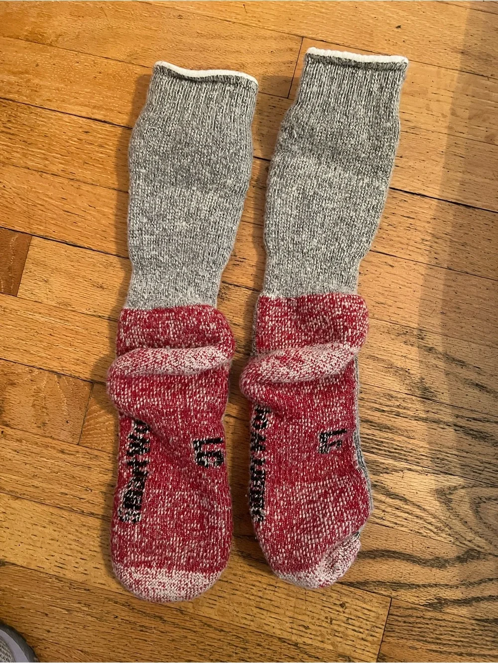 Smartwool Men's Gray  Crew Socks with Red Accents