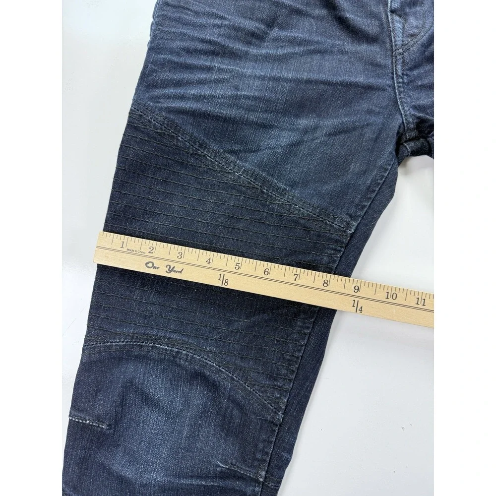 True Religion Jean Mens 30 Rocco Relaxed Skinny Moto Dark wash Stretch Zip denim