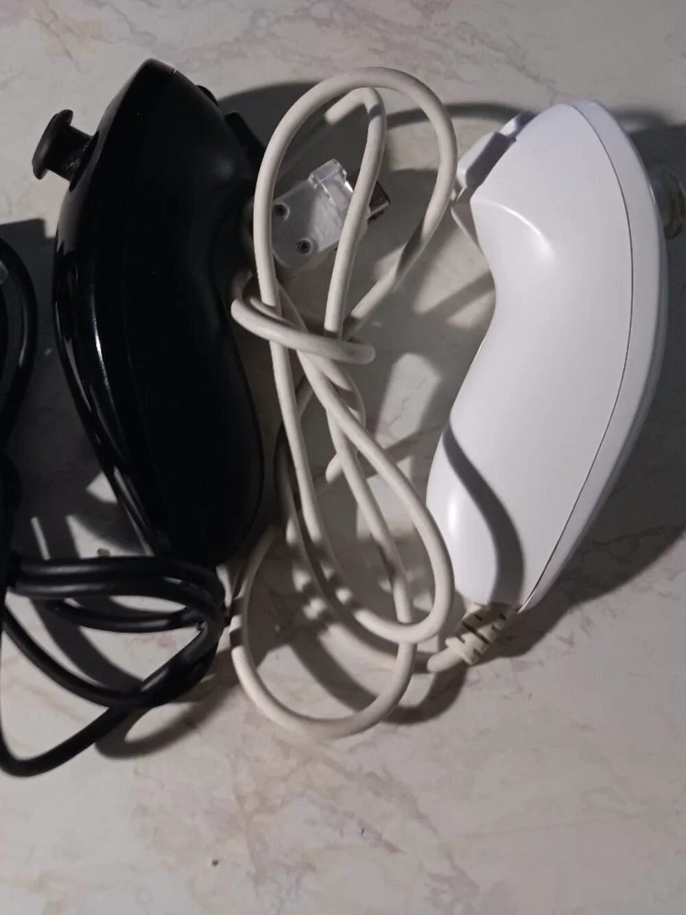 Wii BUNDLE OEM Black Nunchuck + White Nunchuck