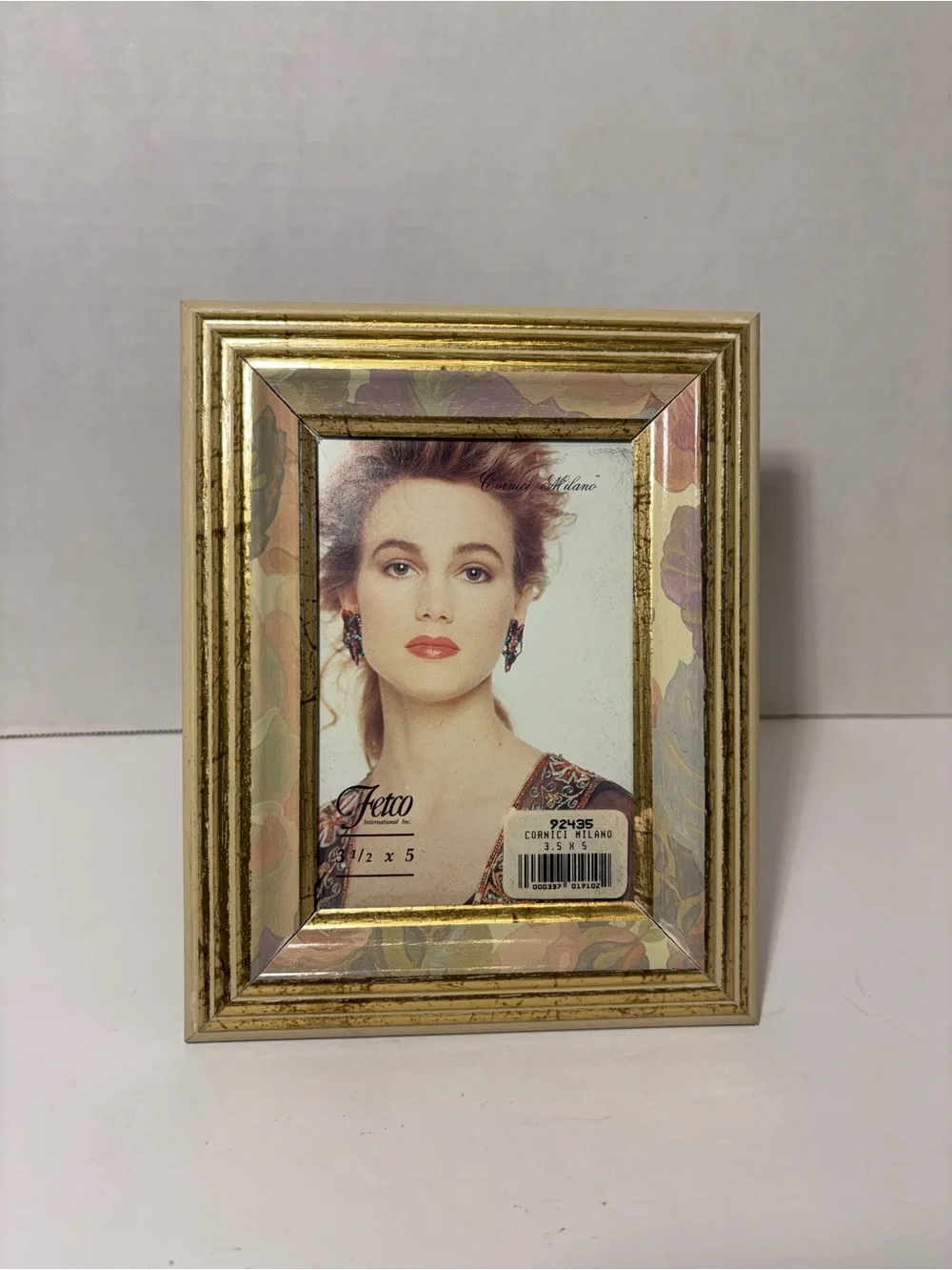 Fetco Floral Gold Accent Picture Frame Wood 3.5 X 5 Photo Cornici Milano #92435