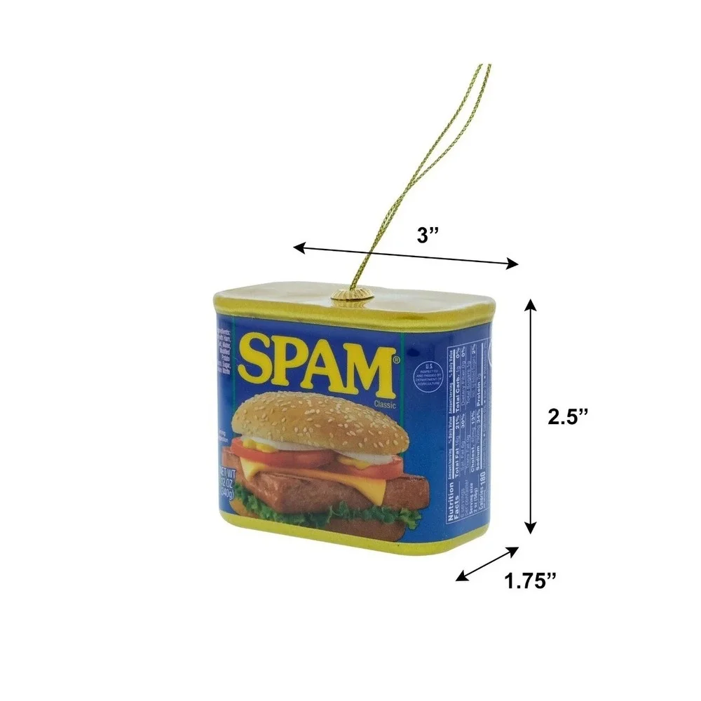 Decoupage Spam Christmas Faux Food Holiday Ornament 3