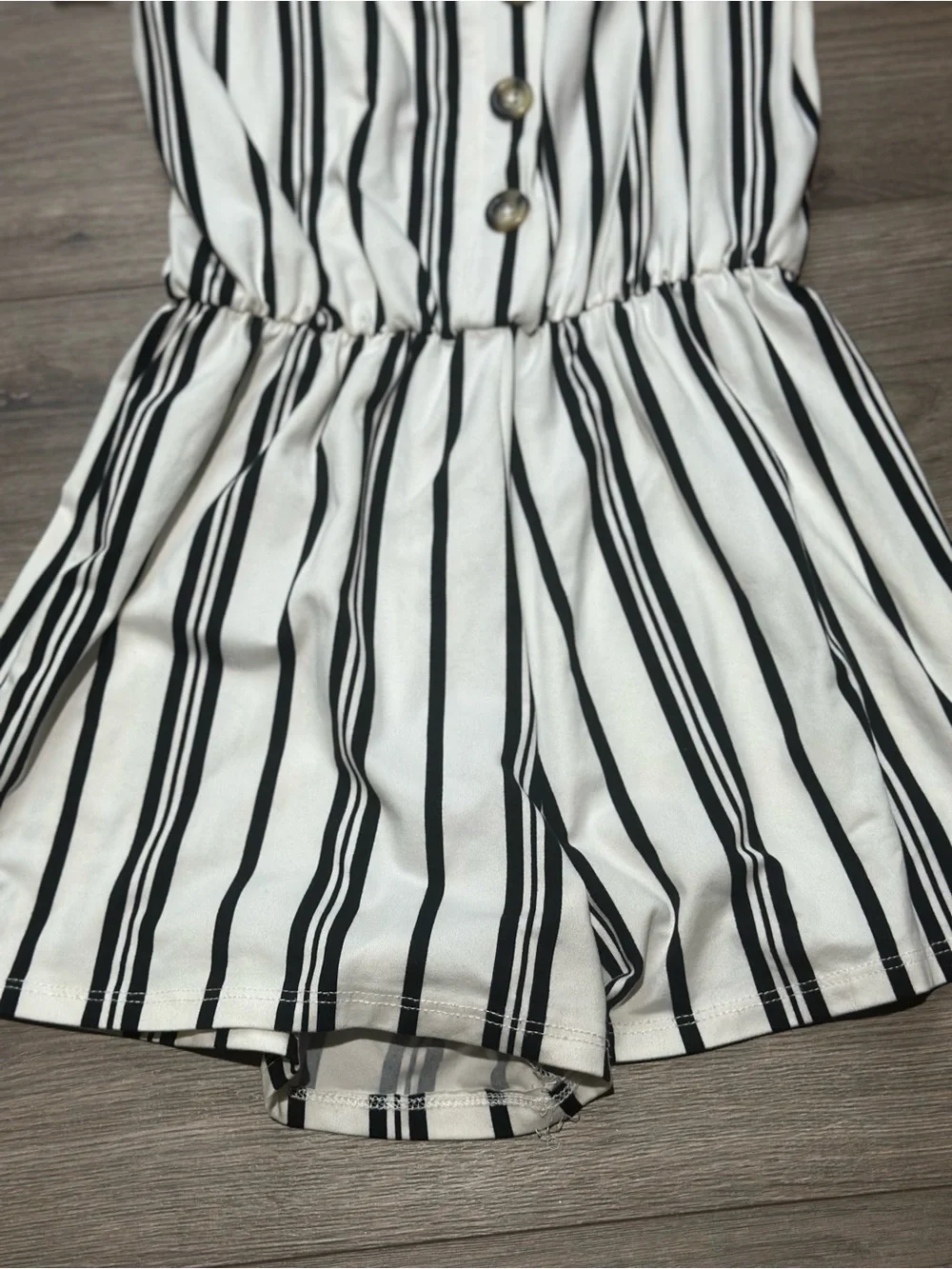 Rare Editions White and Black Striped 2-Piece Girls Set