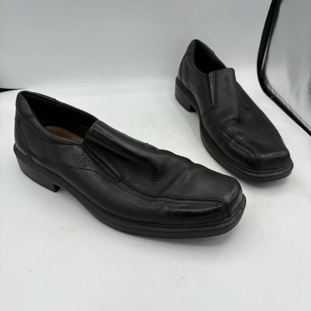 Ecco Shoes Mens Size 12 Black Slip On Helsinki 2 Dress Comfort Leather Business‎