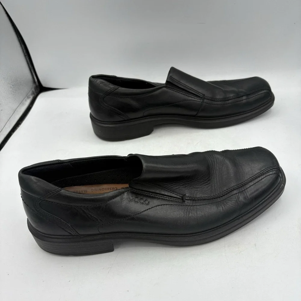 Ecco Shoes Mens Size 12 Black Slip On Helsinki 2 Dress Comfort Leather Business‎