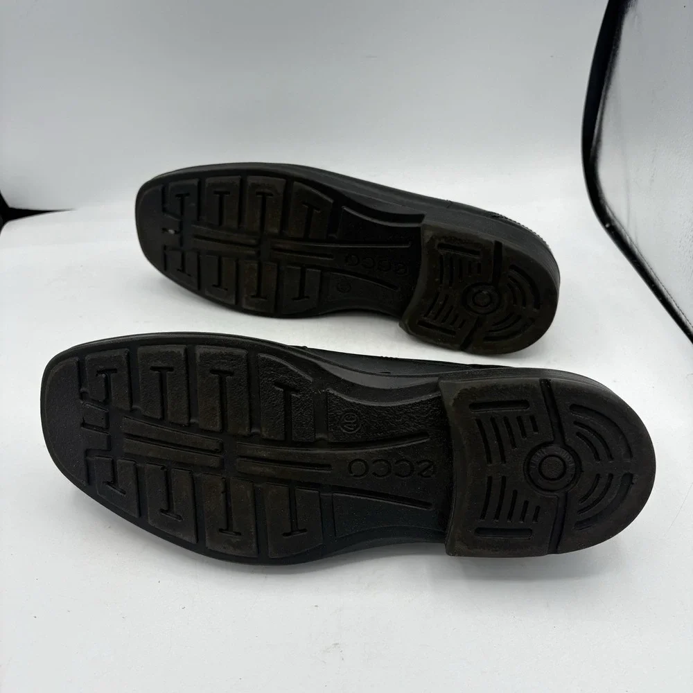 Ecco Shoes Mens Size 12 Black Slip On Helsinki 2 Dress Comfort Leather Business‎