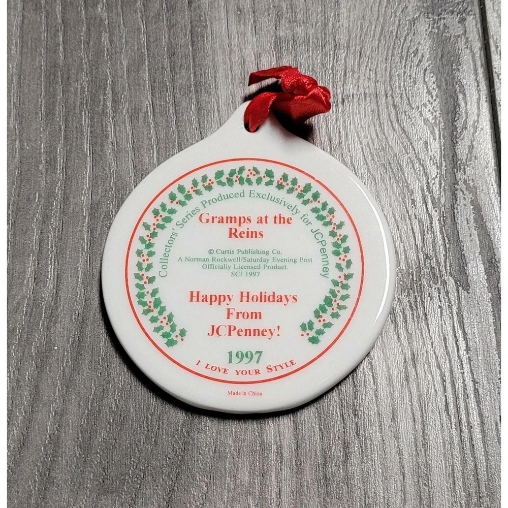 Norman Rockwell Gramps At The Reins 1997 JCPenney Christmas Ornament