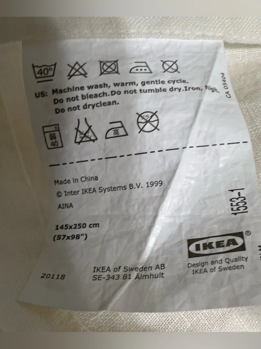 IKEA fabric through tone