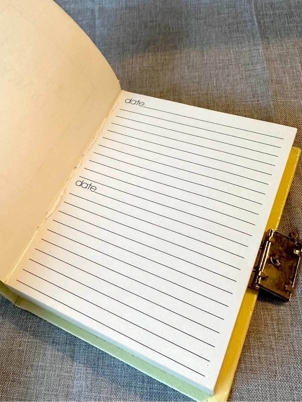 Vintage One Year Diary 1970’s Lock With Key Journal Cottagecore Empty