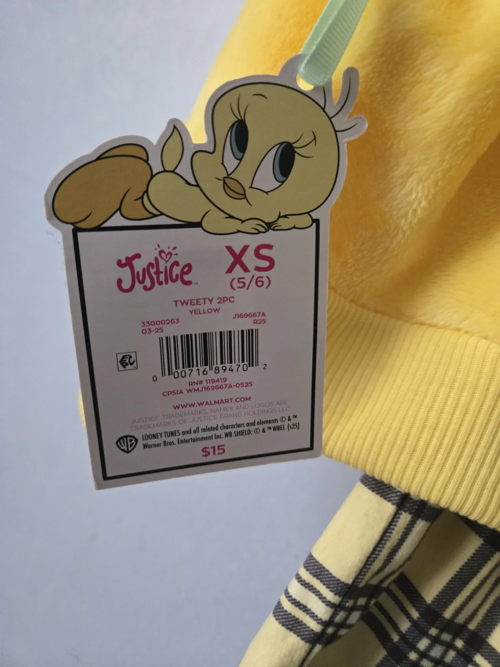 Justice plush yellow