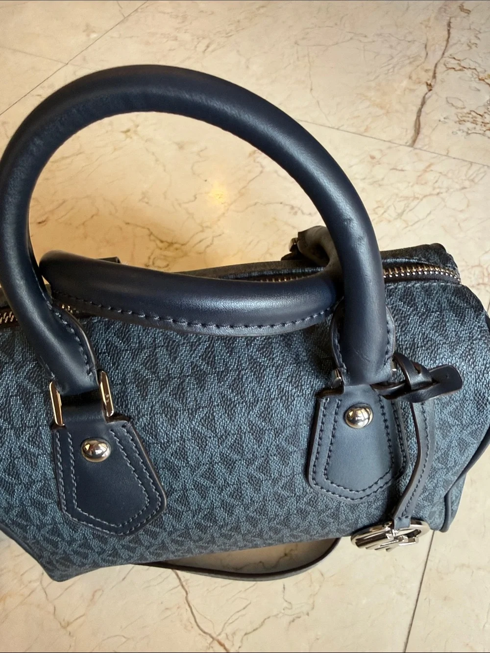 Michael Kors Navy Monogram Mini Satchel BRAND NEW
