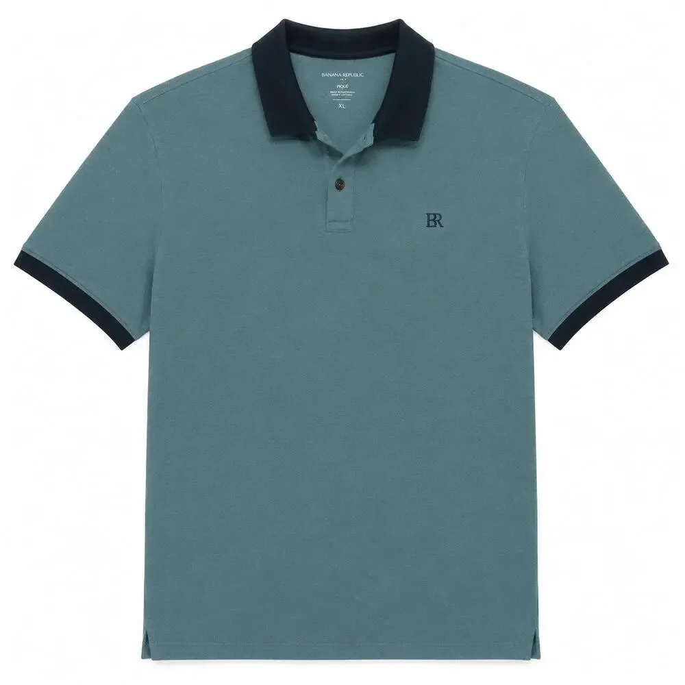 Banana Republic Cotton Polo Top in Seagreen Men's XL