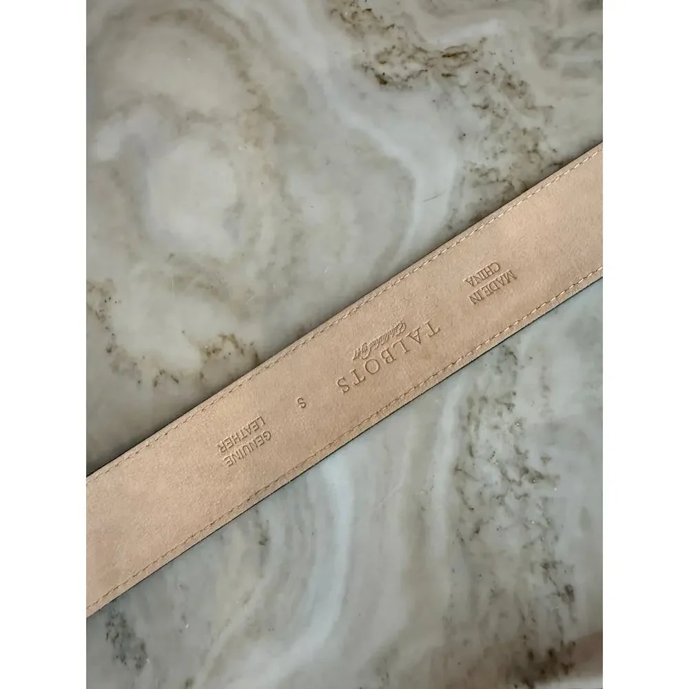 Talbots Croc Embossed Leather Belt Black S