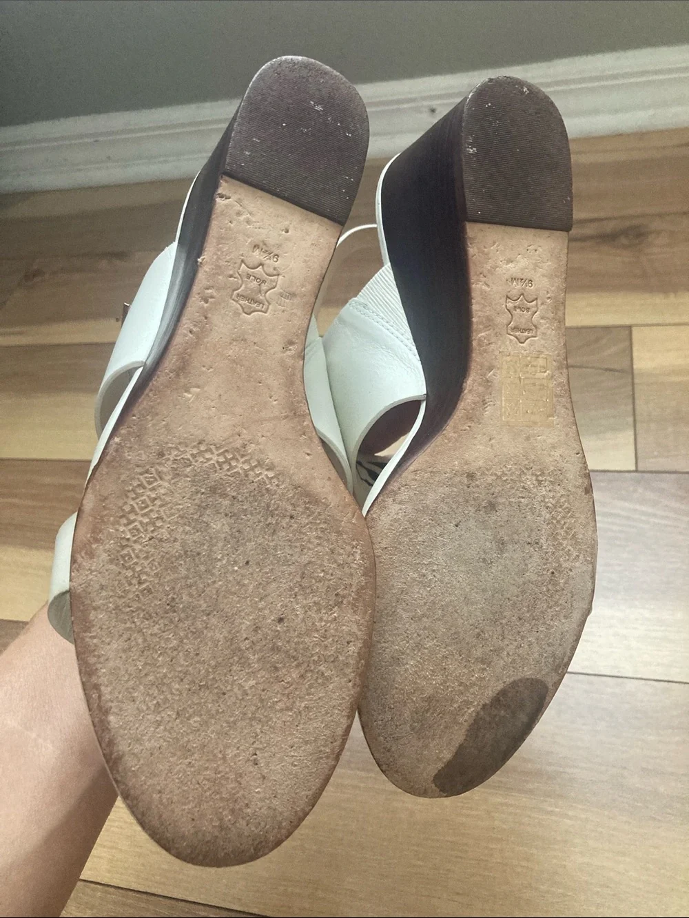 Tory Burch White Miller Wedge Sandals