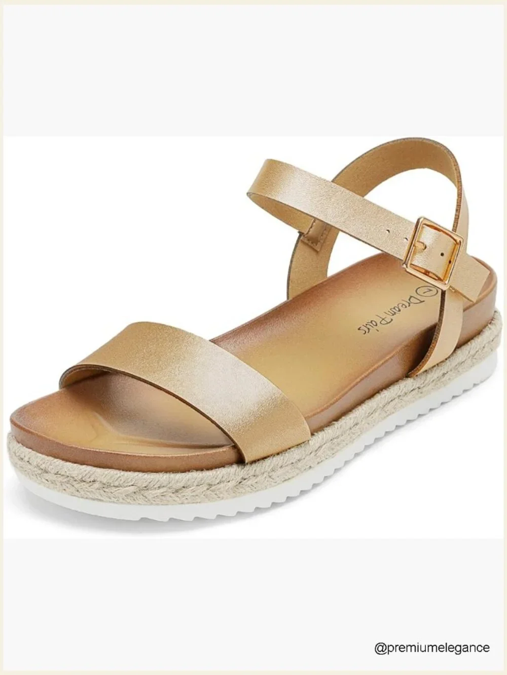 Open Toe Ankle Strap Espadrille Platform Wedge Sandals