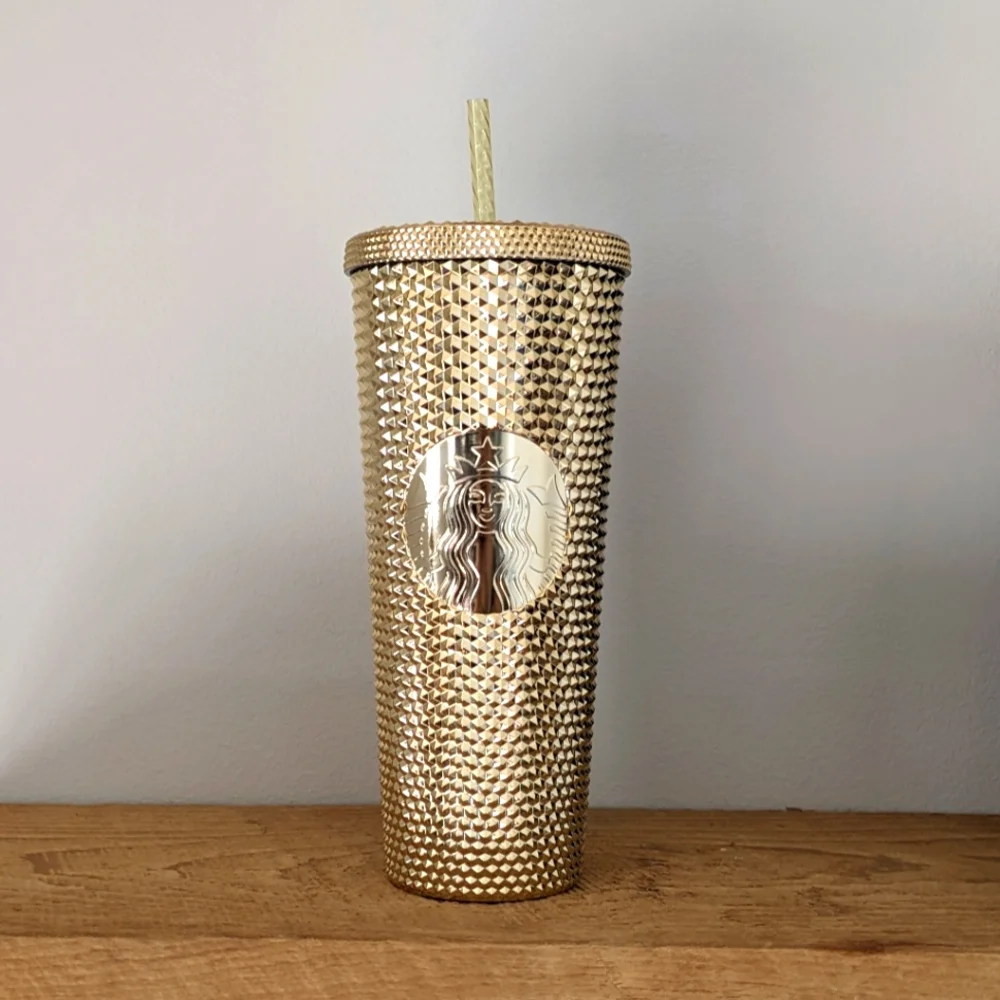 Starbucks Gold Studded Tumbler with Straw