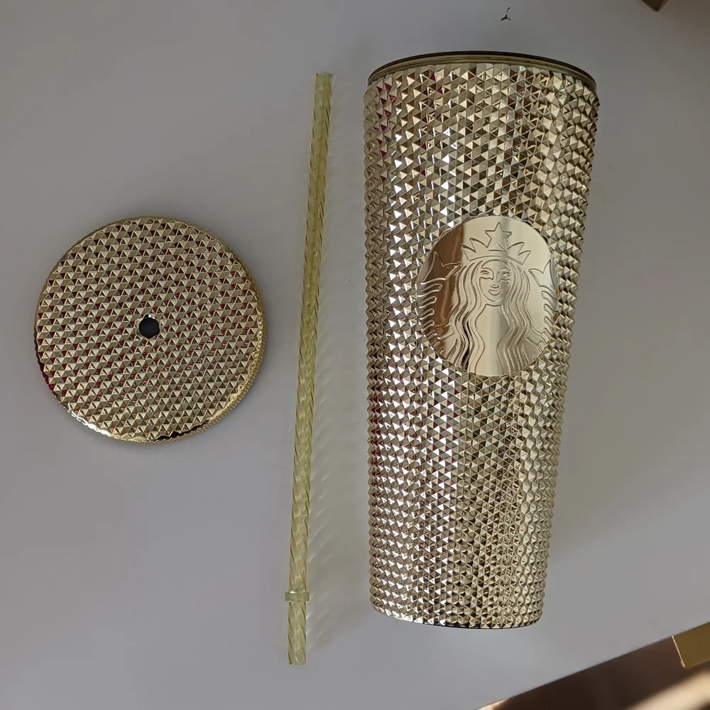 Starbucks Gold Studded Tumbler with Straw