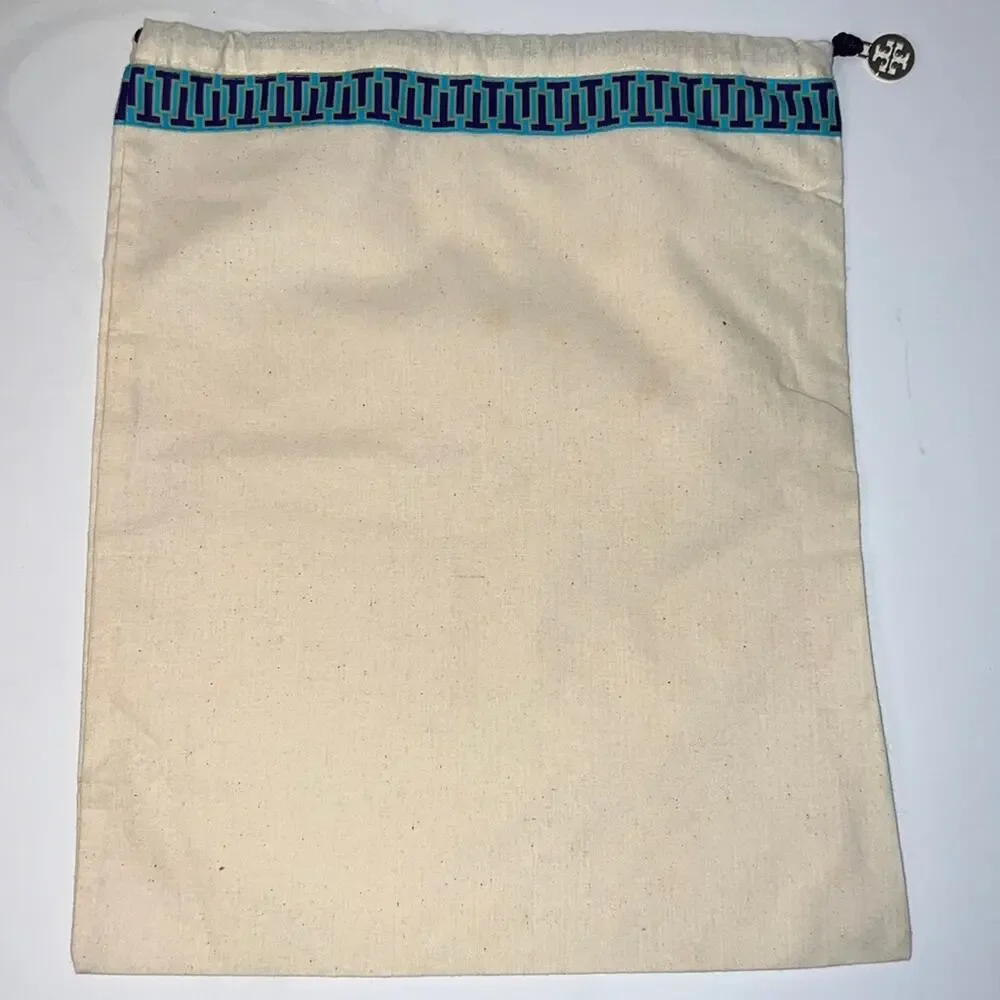 Authentic Tory Burch Dust Bag | Drawstring Purse Storage 12x15 | Logo Charm
