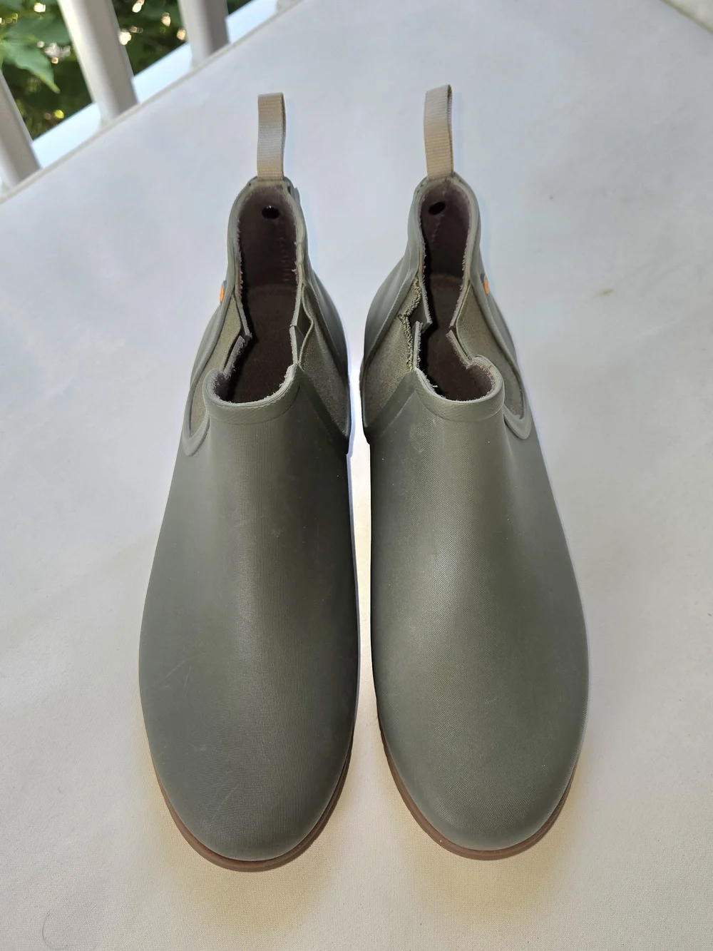 ​Bogs Sweet Pea Waterproof Rain Boot Olive Green Slip On Chelsea Ankle Boot Sz 8