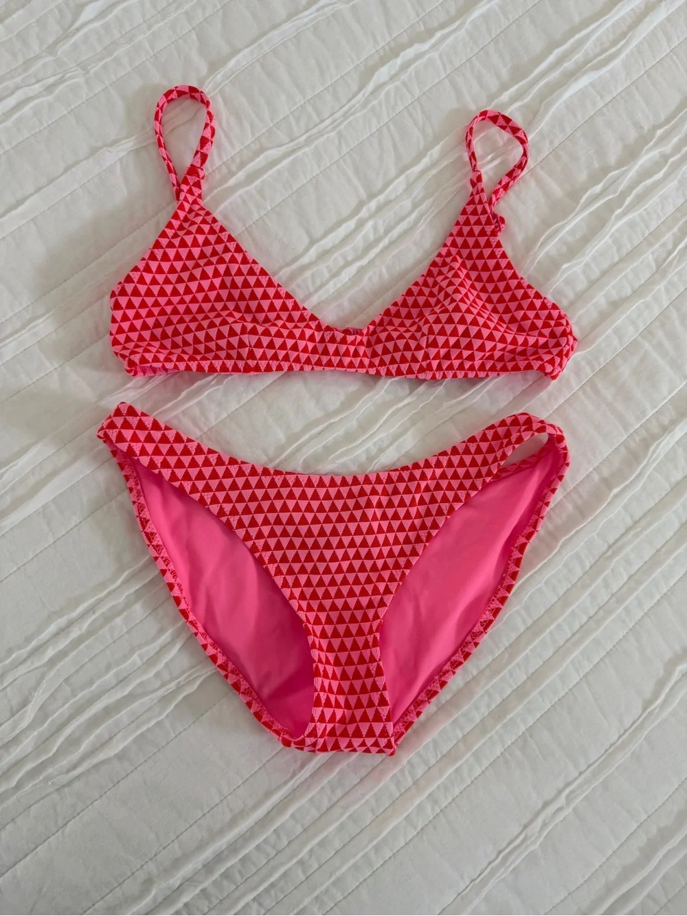 triangl swimwear Pink and Red Triangle Print Bikini