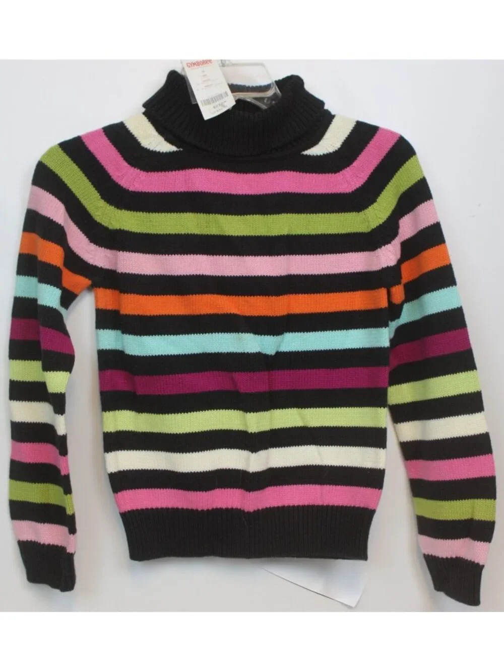 2006 Gymboree Imaginary Friends Turtleneck Striped Sweater Black MultiColor 12