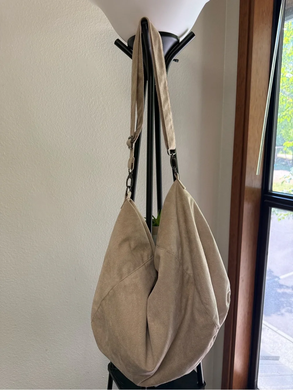 Beige/Taupe Hobo Shoulder Bag