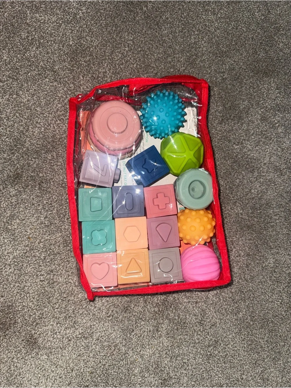 Sensory Shape Sorting & Stacking Toy Set - Pastel Multicolor