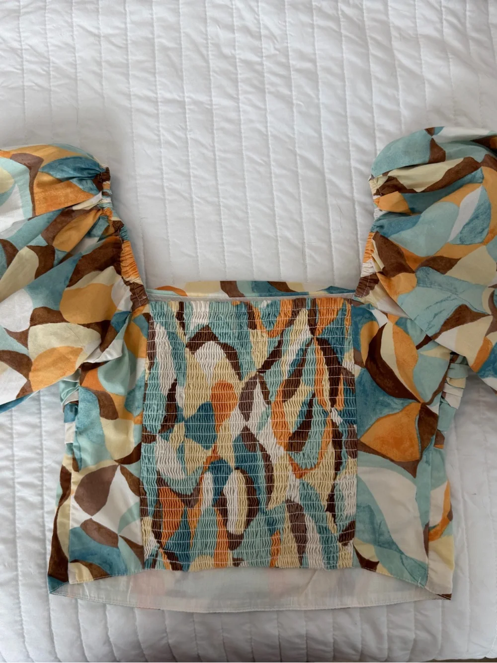 Abercrombie Puff Sleeve Square Neck Top